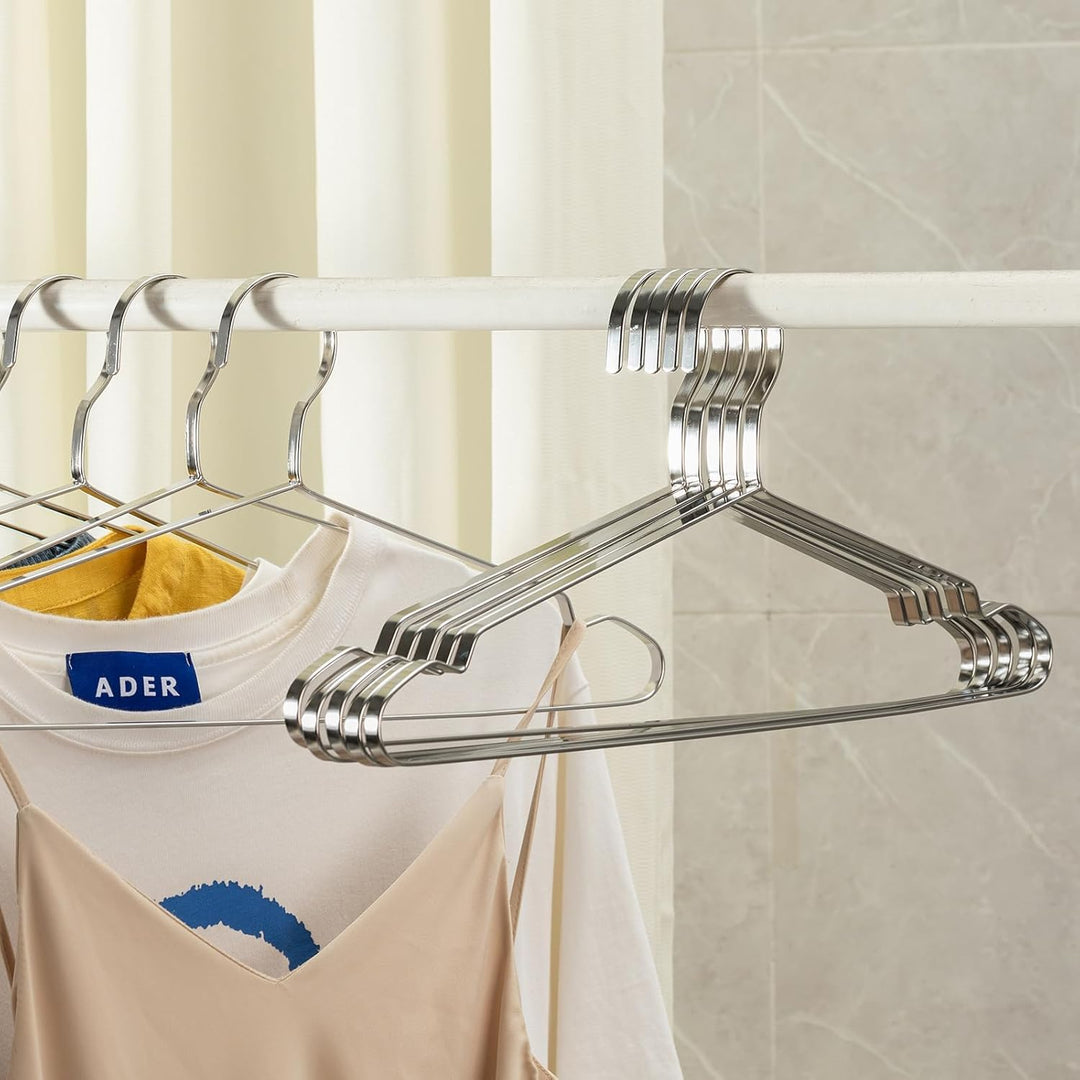Jiang&Rong 20er-Pack Metall-Kleiderbügel, 42 cm Edelstahl-Kleiderbügel, platzsparend, rutschfest, ro