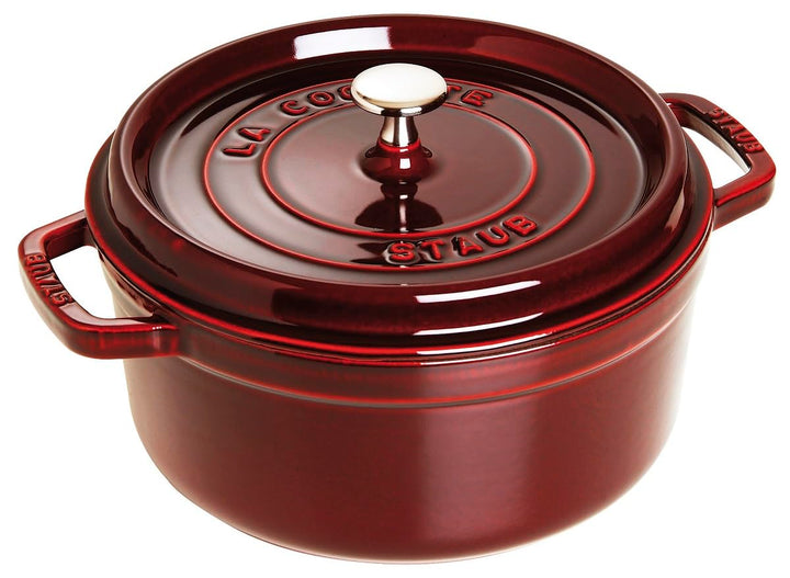 STAUB Gusseisen Bräter/Cocotte, Rund 26 cm, 5 L, Aromaregen Funktion, Für alle Herdarten geeignet, G