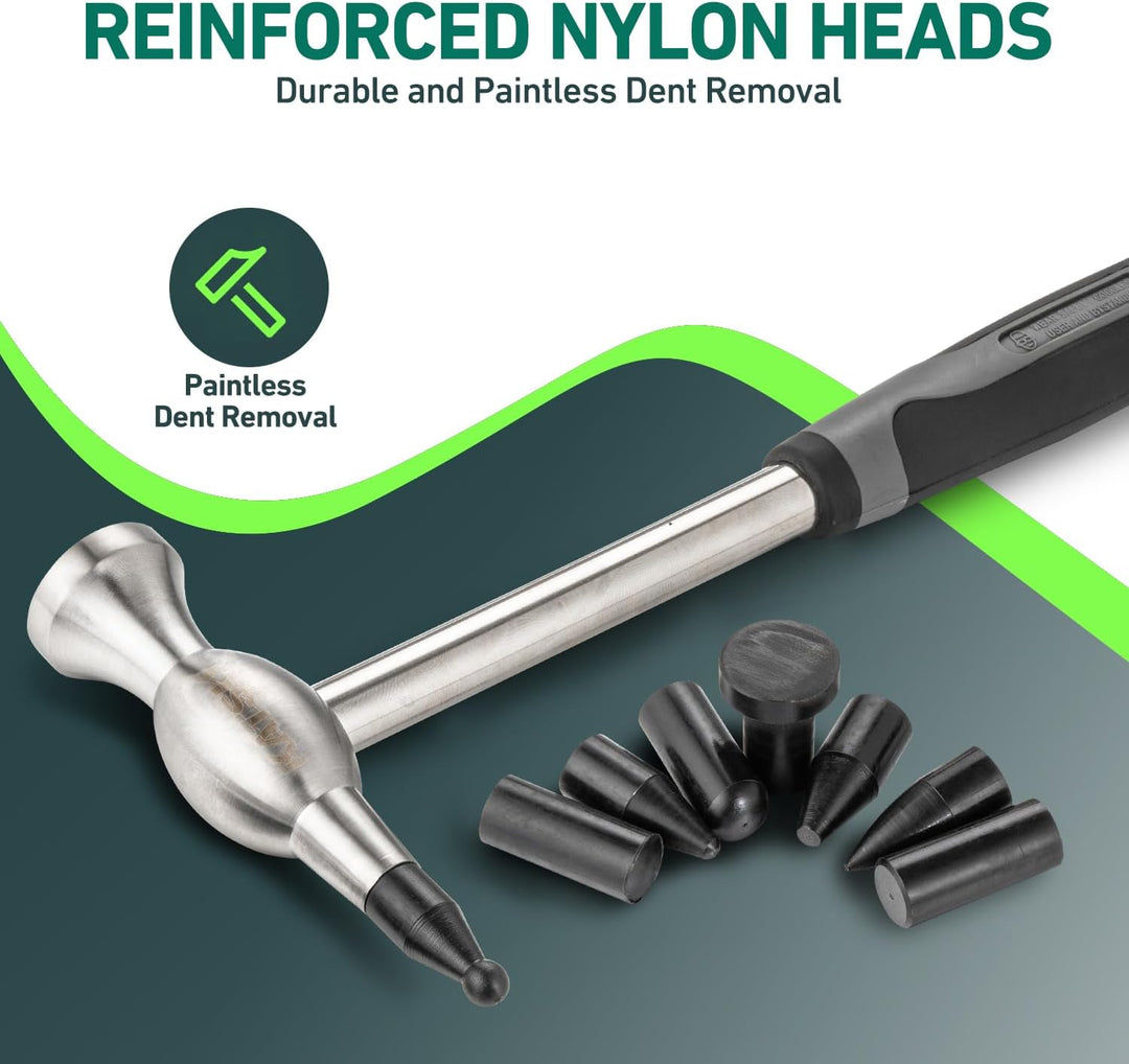 KATSU Tools 20 Stück Auto Karosserie Panel Dent Repair Tool Set - Edelstahl Hammer mit Tap Down Pen