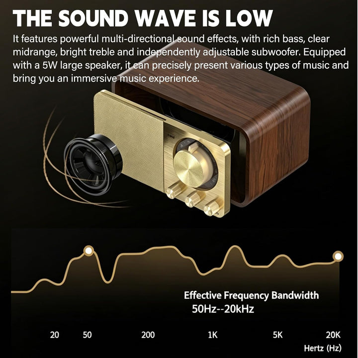 Retro Radio mit Bluetooth Nostalgie Radio Vintage Radio 5W Lautsprecher Wiederaufladbarer 1500mAh Ak
