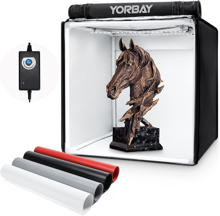 Yorbay Fotostudio Set 40 x 40 x 40cm CRI 95+ LED-Fotobox Lichtbox Lichtwürfel Profi Fotografie Licht