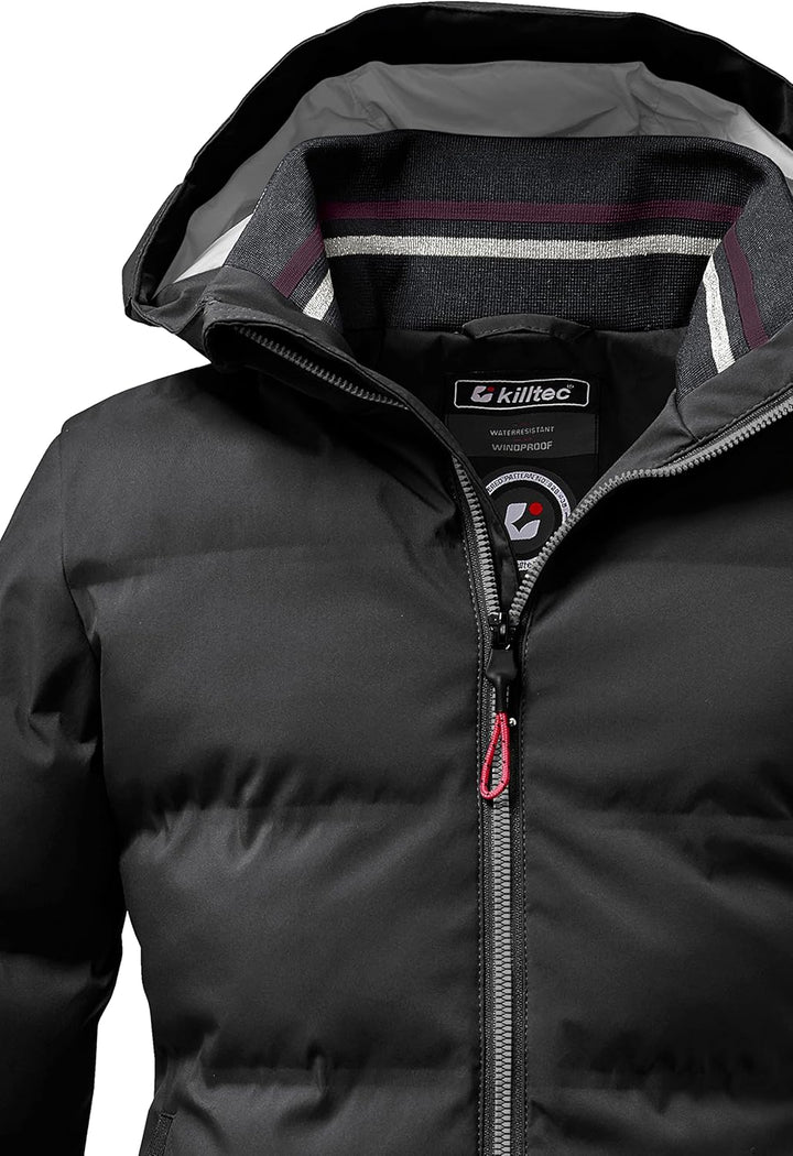 Killtec Mädchen Kow 196 Grls Qltd Ct Wintermantel/Parka in Daunenoptik mit Kapuze 128 Schwarz, 128 S