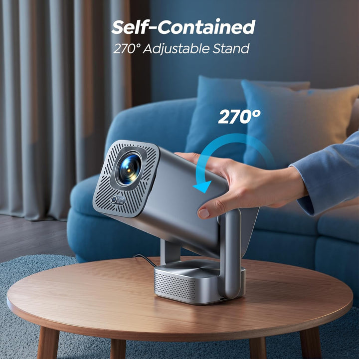 Mini Beamer Native 1080P Beamer 4K - 【Elektrischer Fokus & Auto Vertikale Trapezkorrektur & 270°dreh