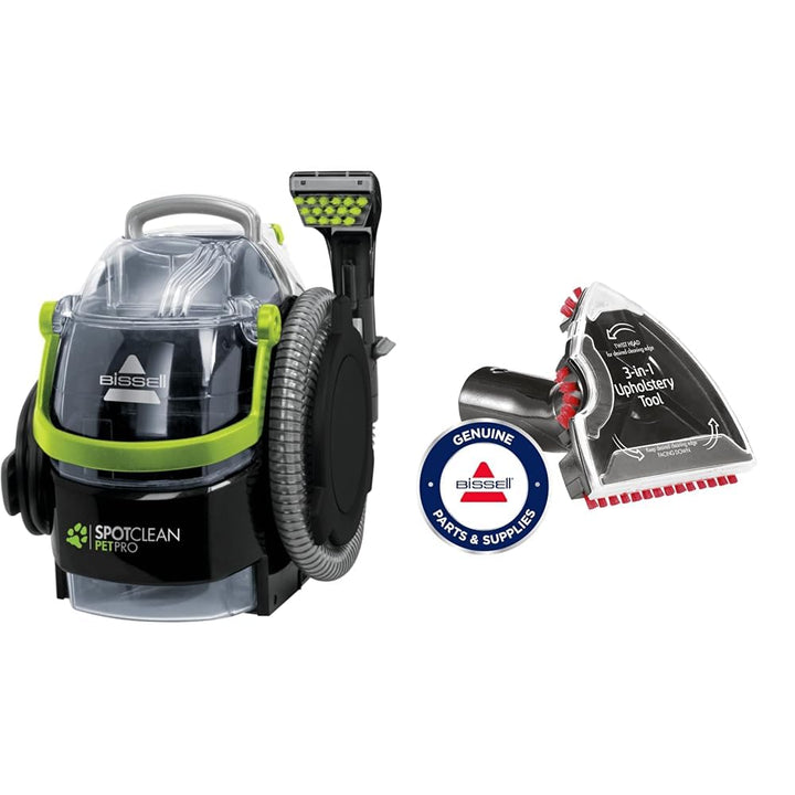 BISSELL 15585 SpotClean Pet Pro Portable, Schwarz/Grün, 750 W, 84 Dezibel + 3-in-1 Stufen-und Polste
