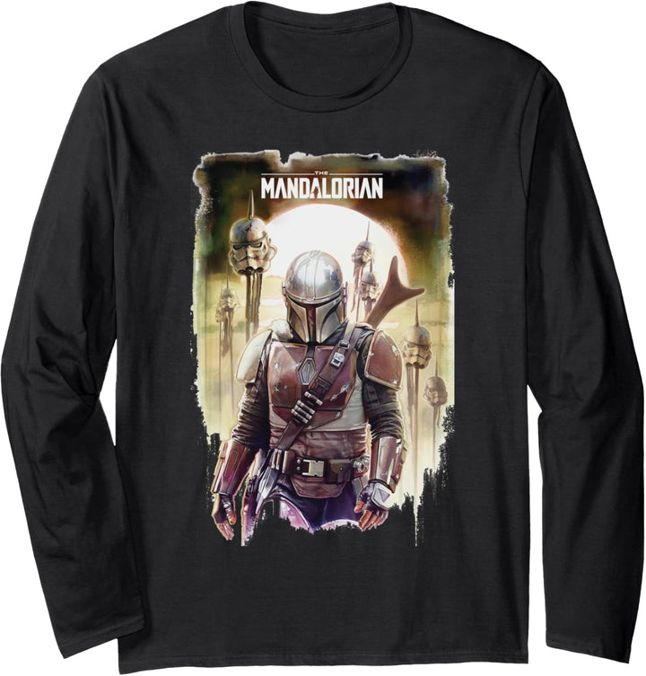 Star Wars The Mandalorian Conquer Poster Langarmshirt