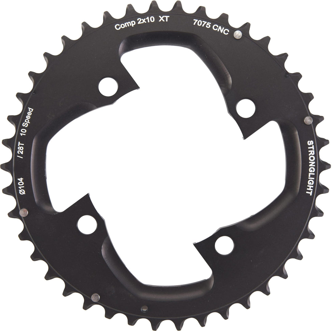 Stronglight MTB Shimano Kettenblatt (2x10 | für XT FC M785 | 4-Arm | aussen | 40 (28) Zähne) Schwarz