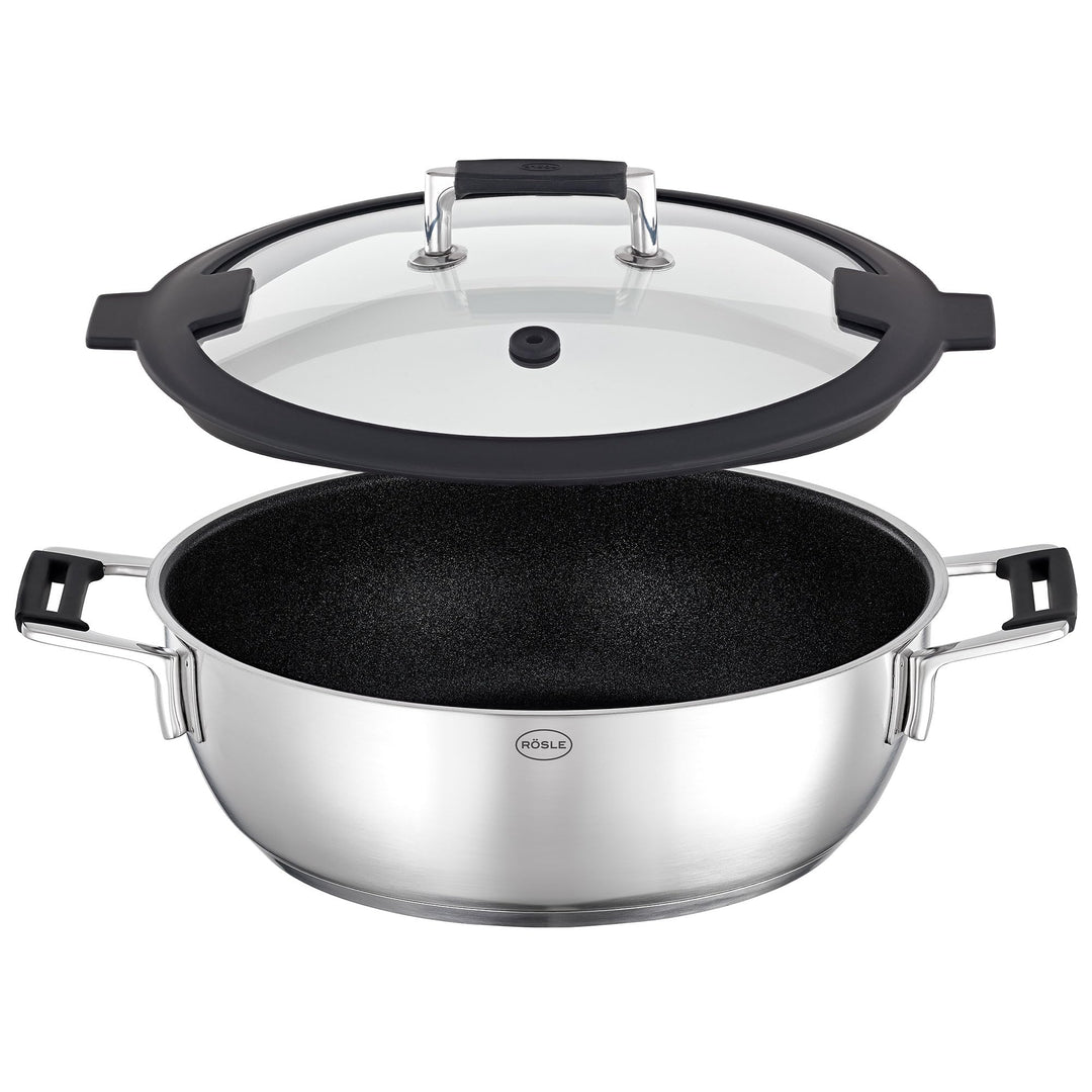 RÖSLE SILENCE PRO ProResist Servierpfanne, Antihaft & Robust - Ø 28 cm, Hitzebeständig bis 160 °C, K