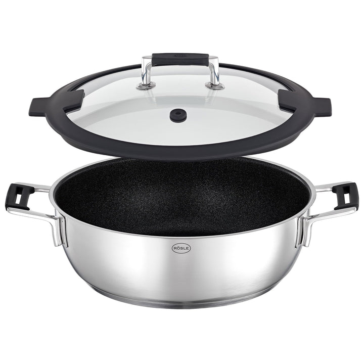 RÖSLE SILENCE PRO ProResist Servierpfanne, Antihaft & Robust - Ø 28 cm, Hitzebeständig bis 160 °C, K