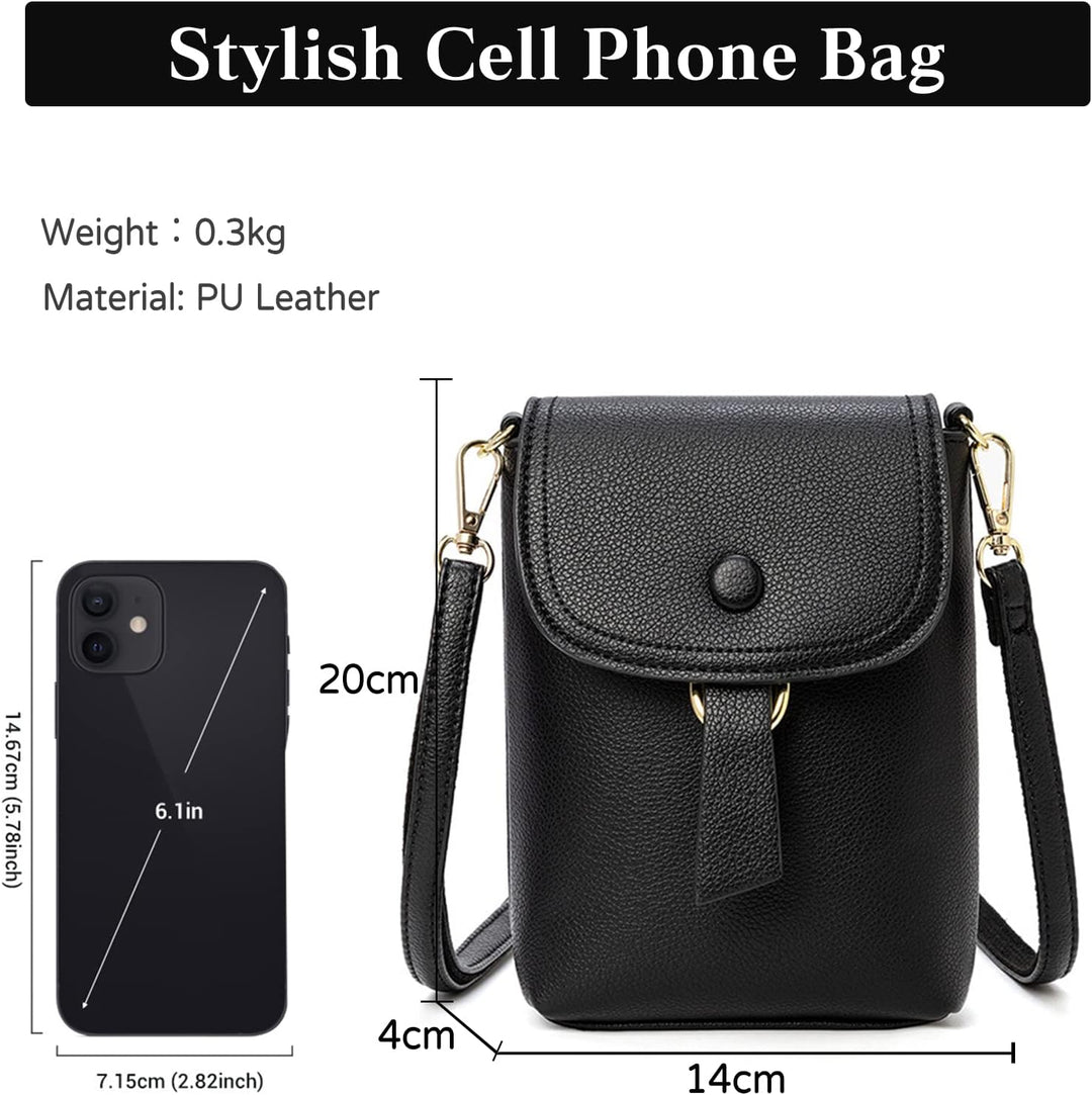 PORRASSO Mode Handy Umhängetasche Damen Handytasche Mädchen Min Schultertasche PU Geldbörse Crossbod