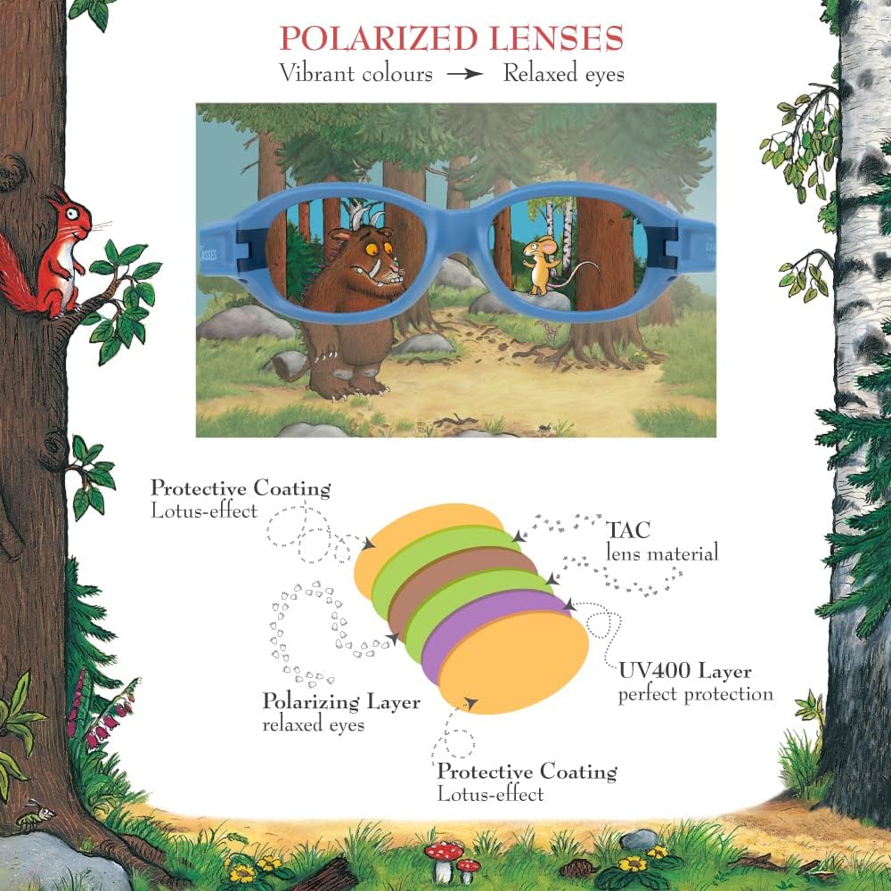 ActiveSol Grüffelo Kinder Sonnenbrille - Mädchen & Jungen - polarisiert, 2-6 Jahre Blau | Fuchsspies
