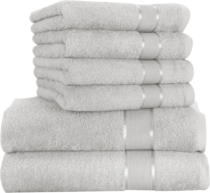 Mixibaby Handtuchset 6 TLG. 4X Handtuch 50 x 100cm 2X Badetuch 100 x 150cm 100% Baumwolle, Farbe:Gra