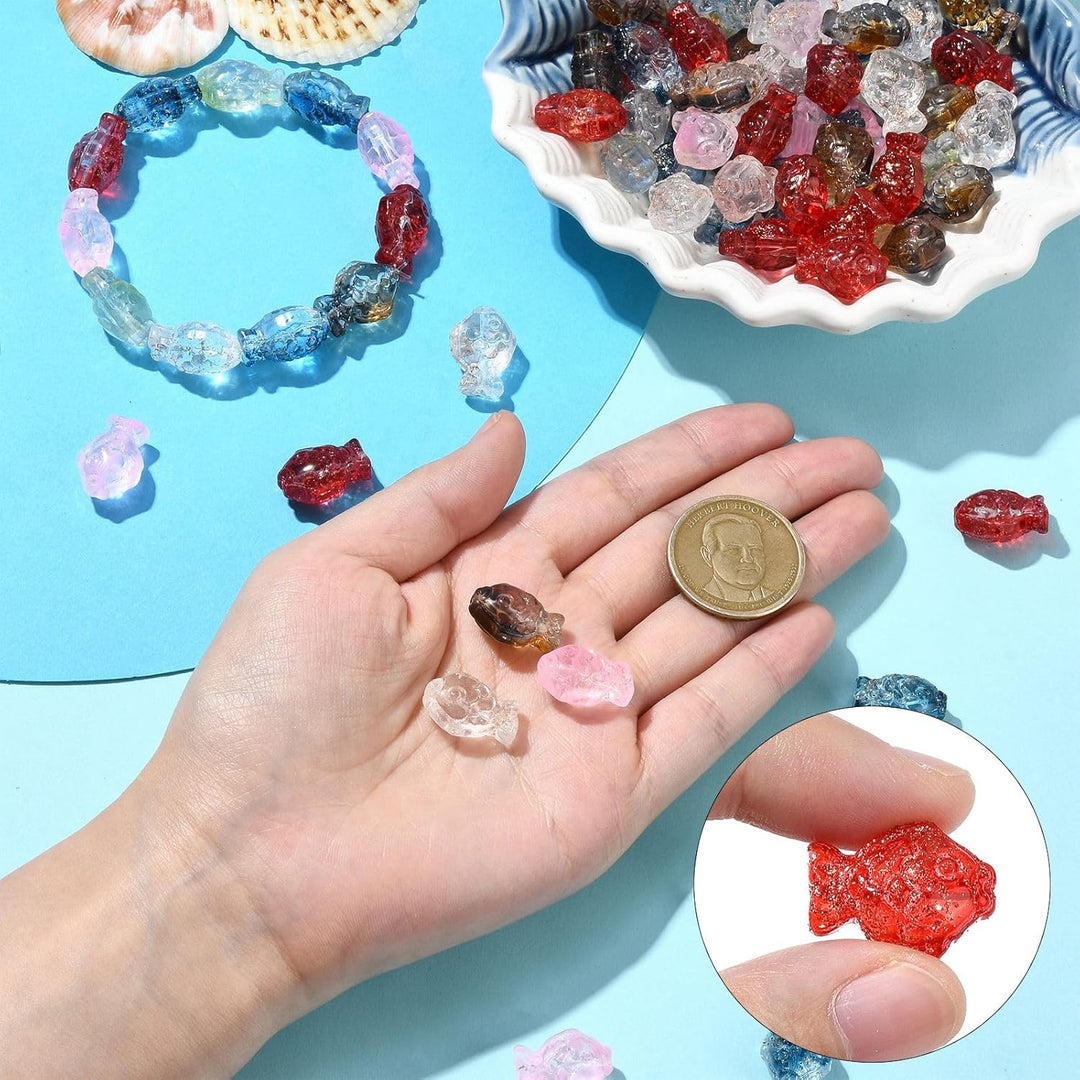 Stiesy Bunte Glasperlen in verschiedenen Formen für DIY-Armbänder, Schmuckherstellung, Basteln, Kein