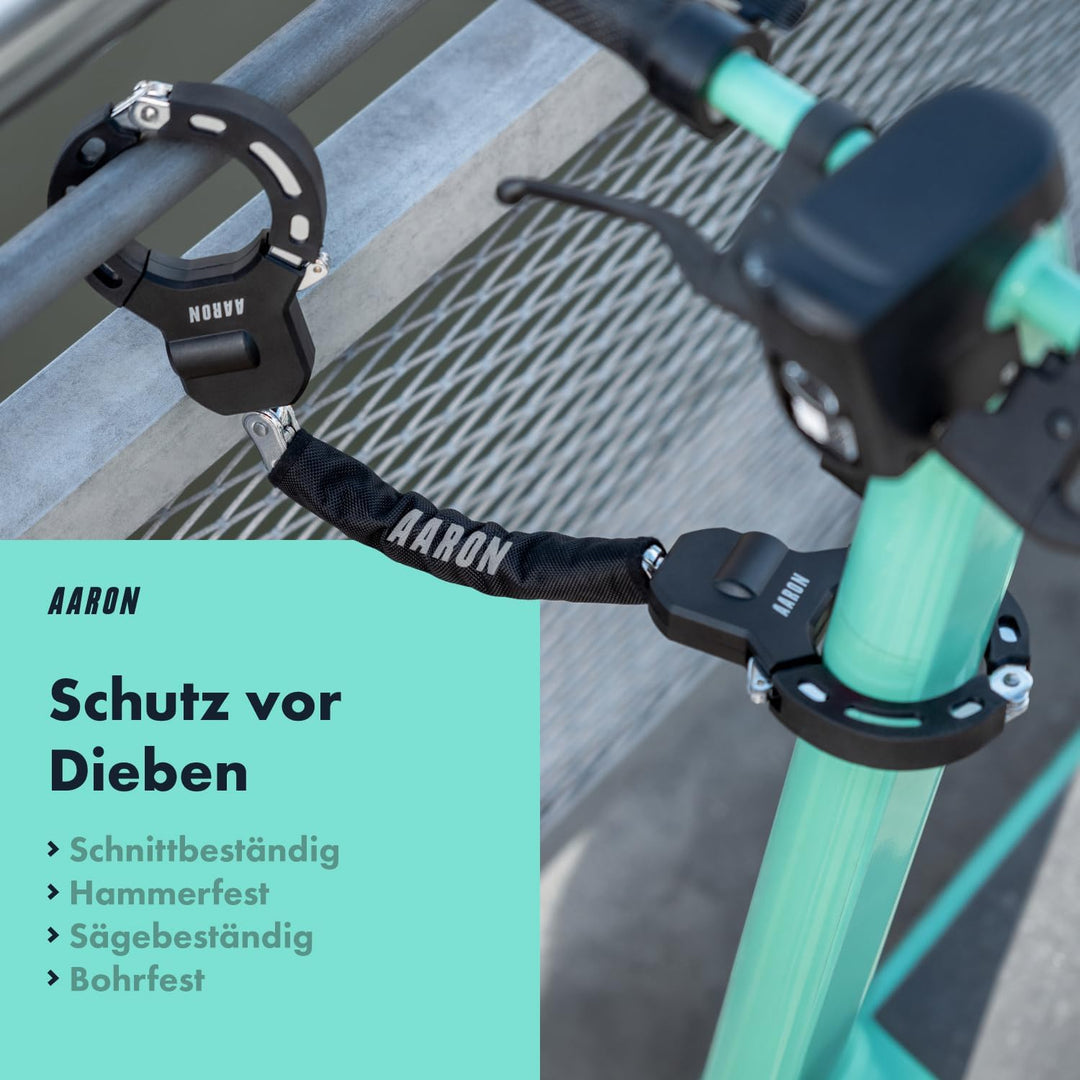 AARON E-Scooter Schloss - Handschellenschloss - Hochsicherheits-Design - Flexibles Fahrradschloss mi