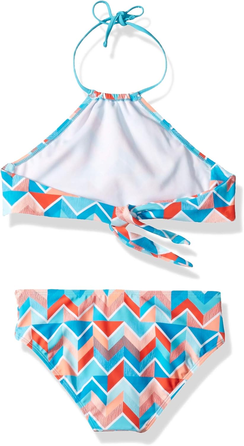 Kanu Surf Mädchen Mahina Halter Bikini Beach Sport 2-piece Swimsuit Bikini-Set 4 Rubin, Blau, Zickza