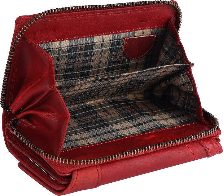 Chunkyrayan Echtleder Damen Geldbörse Hochwertig Vintage RFID Schutz inklusive Leder Schlüsselanhäng