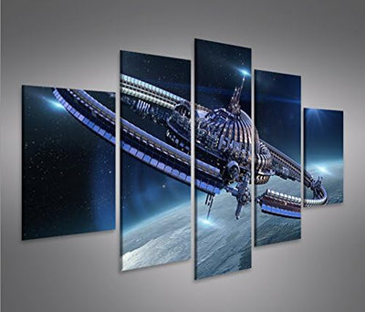 islandburner Bild Bilder auf Leinwand Interstellar Raumstation Space Weltall Sterne MF XXL Poster Le