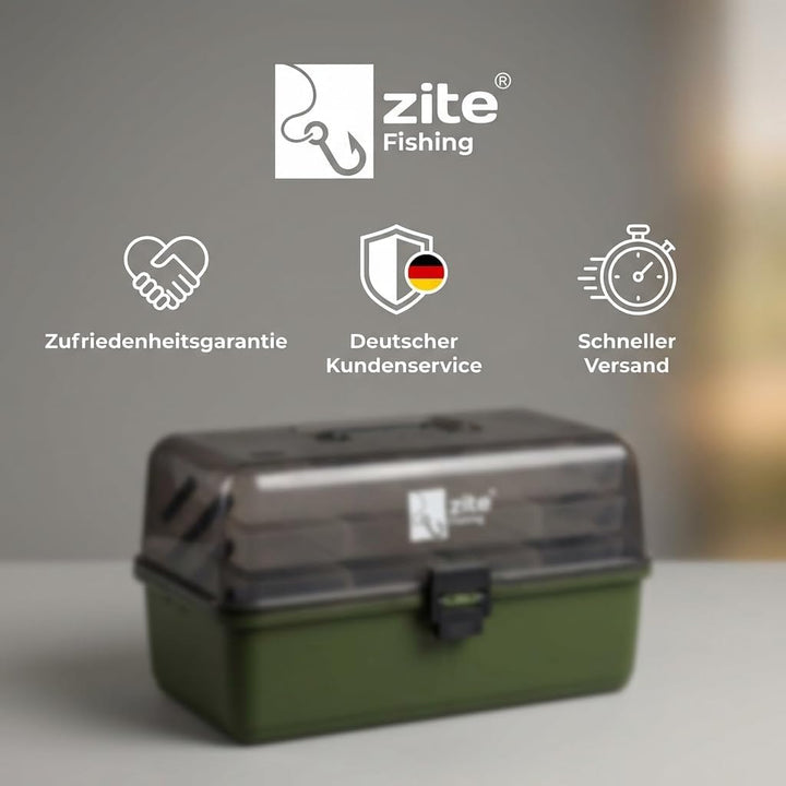 Zite Fishing Angelkoffer - Angelkasten 3 Ausziehbare Laden - Angel-Kiste Leer für Angelzubehör - Ang