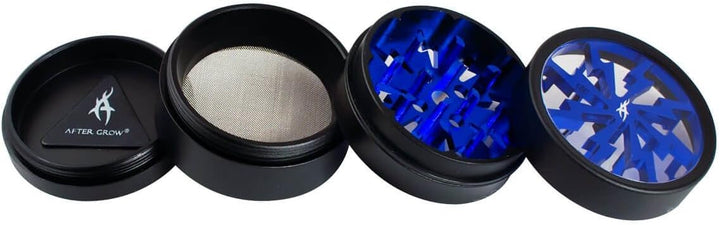 Thorinder Mini-Kräutermühle - 50 mm, 4-teilig, blau-Premium Qualität Aluminium Crusher mit Pollen Ca