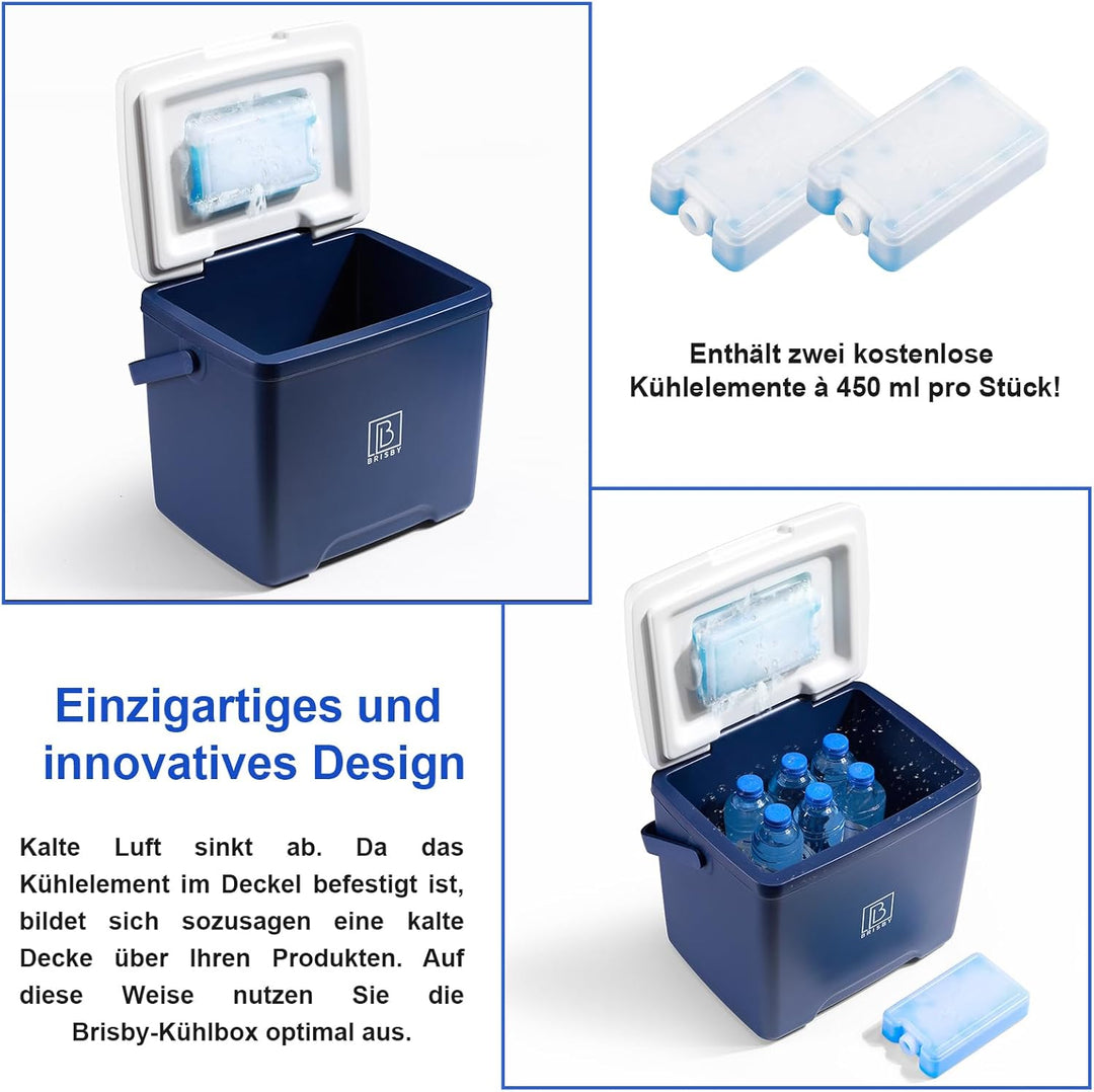 Brisby Kühlbox - 4, 18 Stunden warm, 40 Stunden kühl, Kühltasche für Arbeit, Camping, Grillen oder U