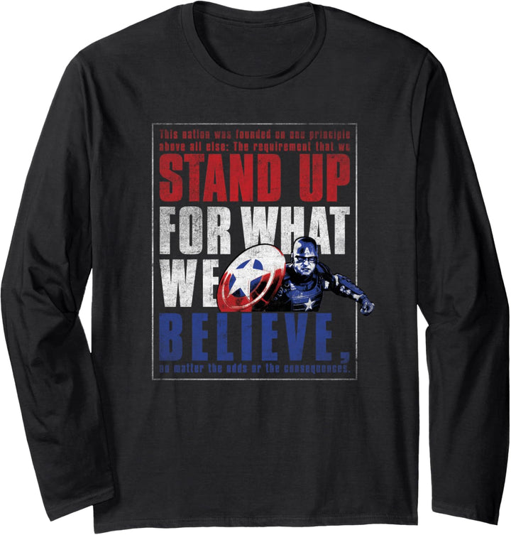 Marvel Avengers Game Captain America Manifesto Langarmshirt