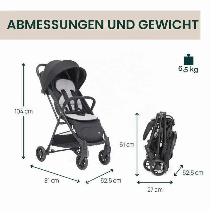 Chicco Kinderwagen Taormina, Ab Geburt bis 22 Kg, Praktisch und leicht, Zusammenklappbarer Buggy, Ki