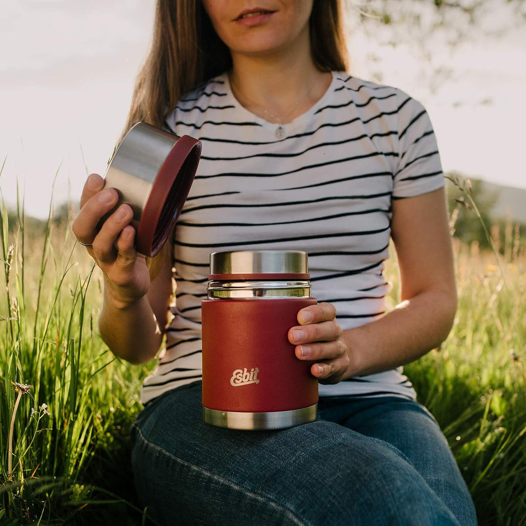 Esbit Thermobehälter Sculptor für Essen - Warmhaltebehälter 750 ml in Burgundy - aus Edelstahl für w