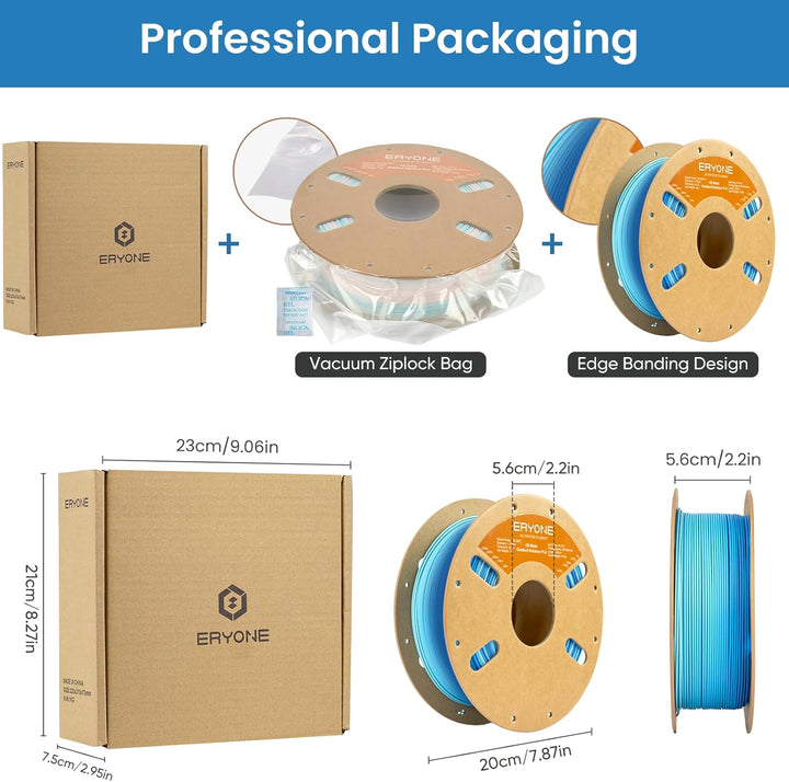 ERYONE Matte PLA 3D Drucker Filament 1.75mm, Matte Gradient Rainbow PLA, Massgenauigkeit +/- 0.03 mm