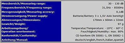 Profi Schallpegelmessgerät Schallpegelmesser Lärmmesser Umwelt SP5