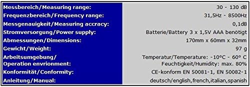 Profi Schallpegelmessgerät Schallpegelmesser Lärmmesser Umwelt SP5