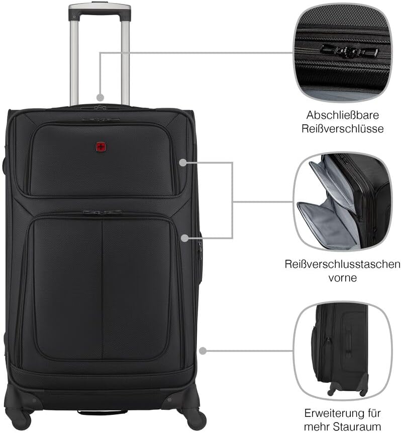 WENGER Sion Large Weichschalenkoffer mit 4 Rollen, Trolley, Gross, 114 (126) l, Erweiterbar, Damen H