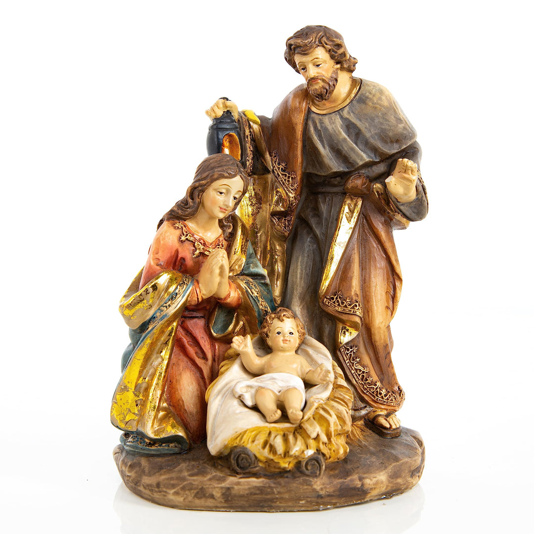 Logbuch-Verlag realistische Weihnachtskrippe Ikone Maria Josef Jesukind - weihnachtliche Krippenfigu