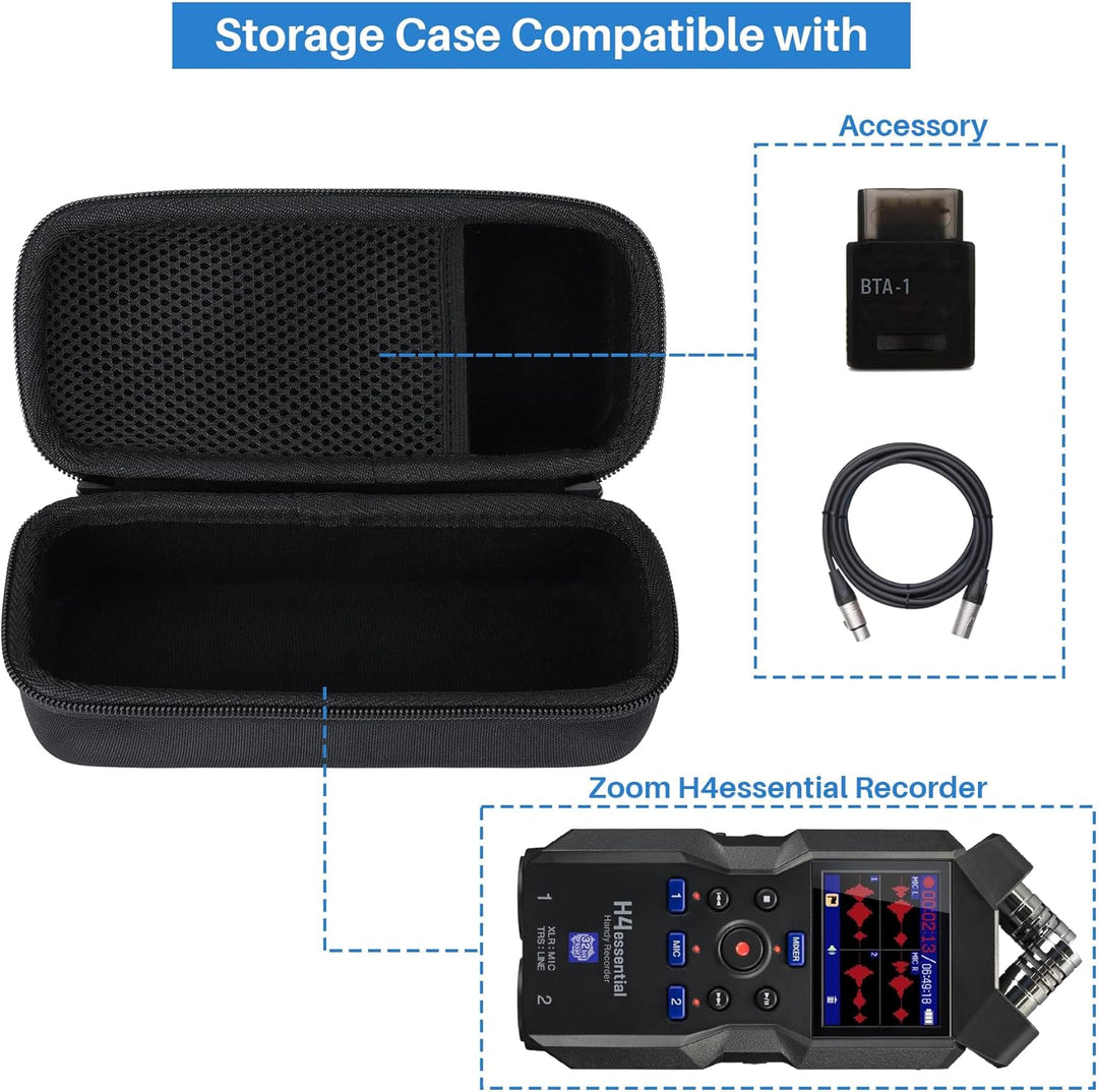 Hart Schutz Hülle Etui Tasche für Zoom H4essential Handy Recorder Schwarz Etui für H4essential, Schw