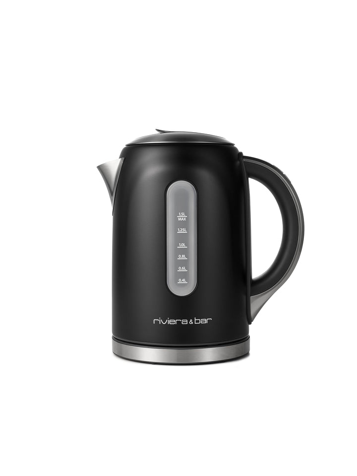 riviera&bar - Edelstahl Wasserkocher TR 1,5L - 2200W - Einstellbare Temperatur 50-100°C, LCD-Display