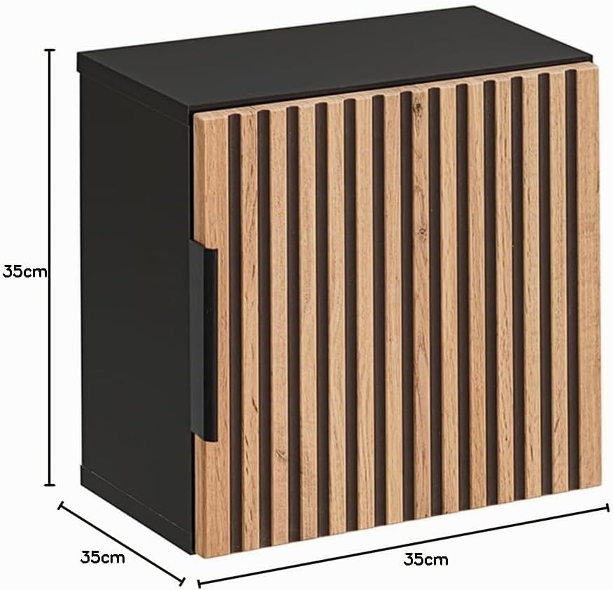Lomadox Badezimmer Hängeschrank 35x35 cm Wandschrank Badschrank 1 Tür quadratisch Würfel anthrazit m