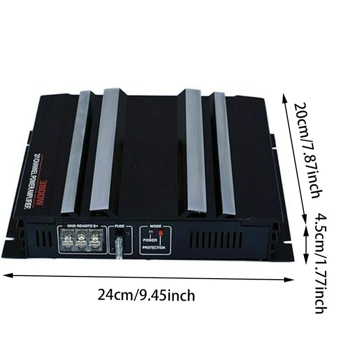 Stereo-Audio-Verstärker, TOTMOX 4 Ohm 3800 W Auto-Verstärker Super Bass Subwoofer Stereo-Verstärker,