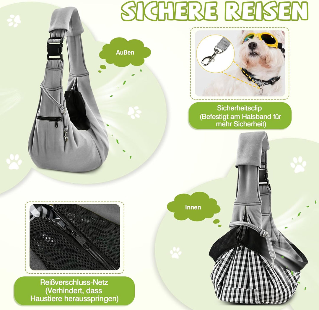 ALLSOPETS Hundetragetasche Atmungsaktive Bequeme Haustier Tragetasche für Kleine Hunde Katzen Sicher