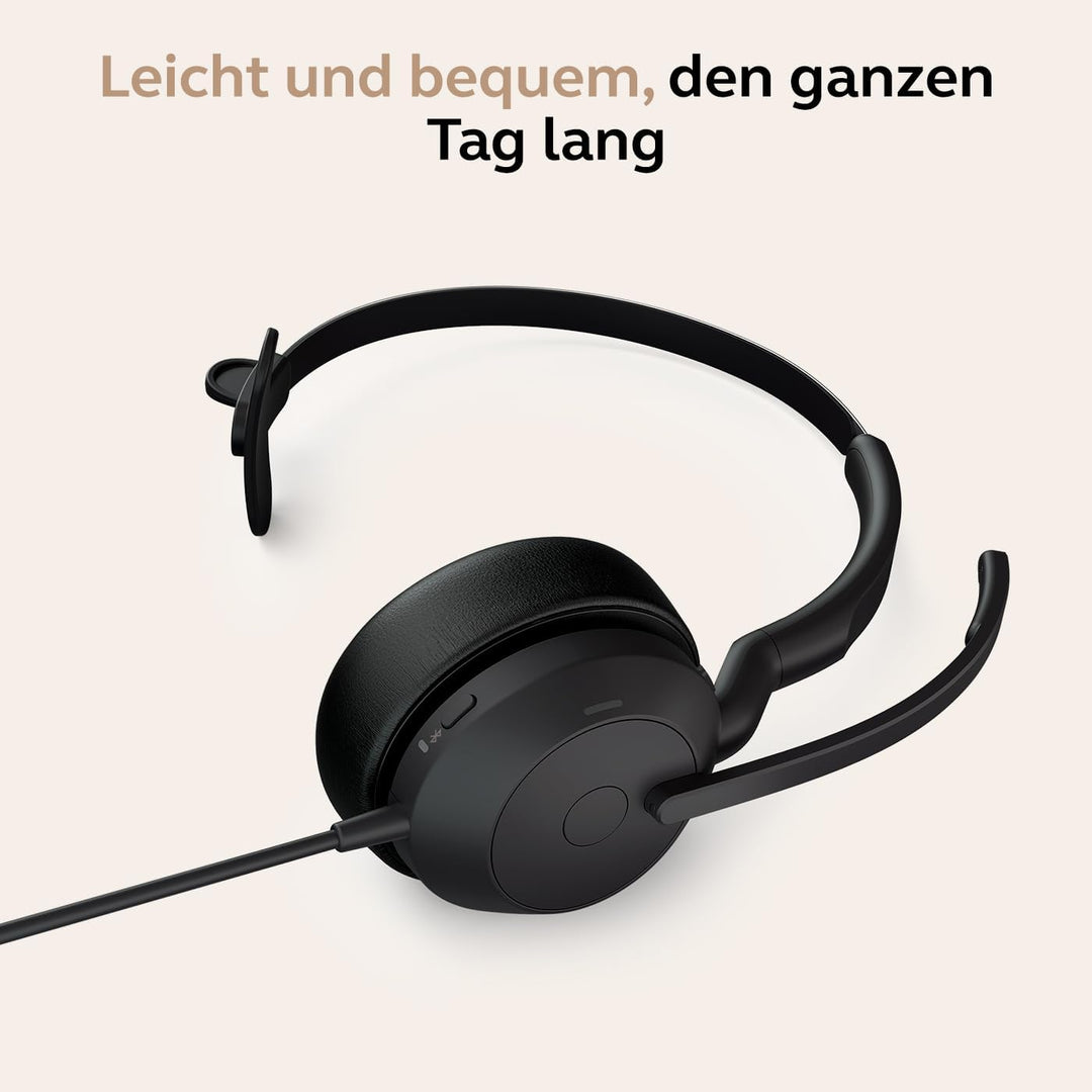Jabra Evolve2 50 - USB-A/USB-C - schnurgebundenes Mono Headset Zertifiziert für Microsoft Teams Mono