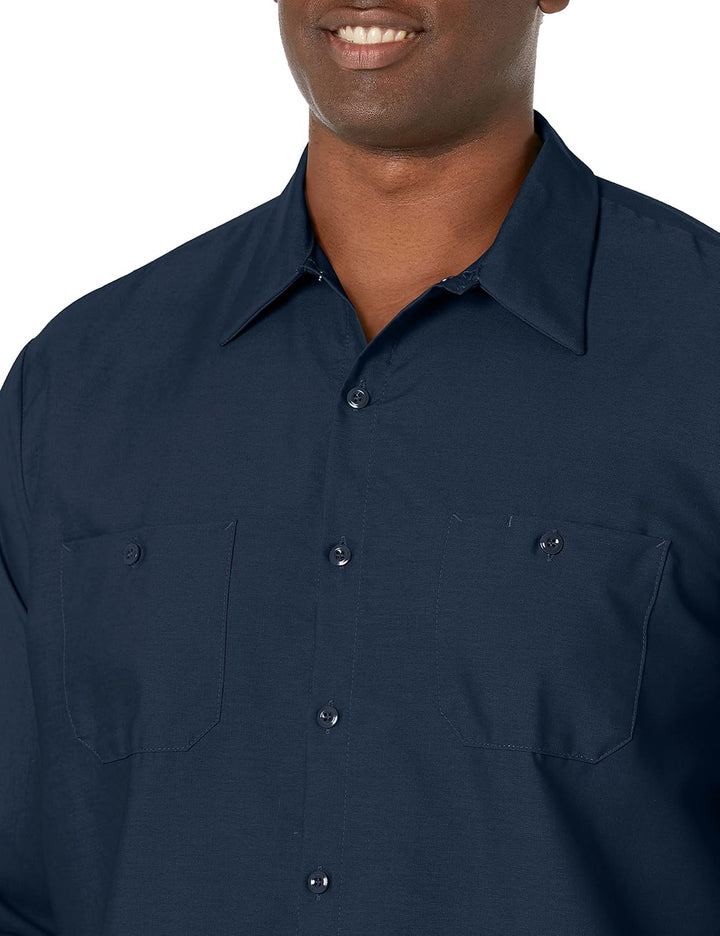 Red Kap Herren Industrial Work Shirt, Regular Fit, Long Sleeve Button-Down-Arbeitshemd S Marineblau,