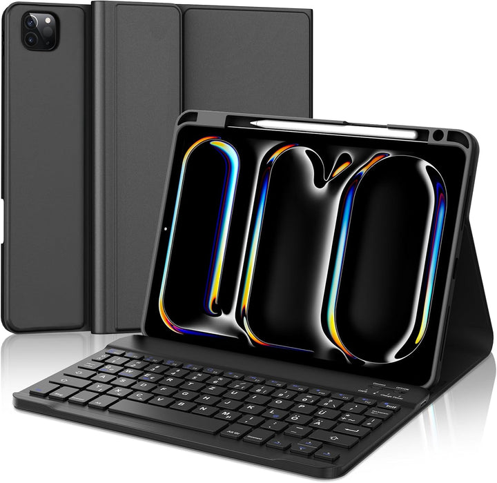 IVEOPPE Tastatur für iPad pro 11" 2024 (M4), Hülle mit Tastatur für iPad Pro 5. Generation, Magnetis