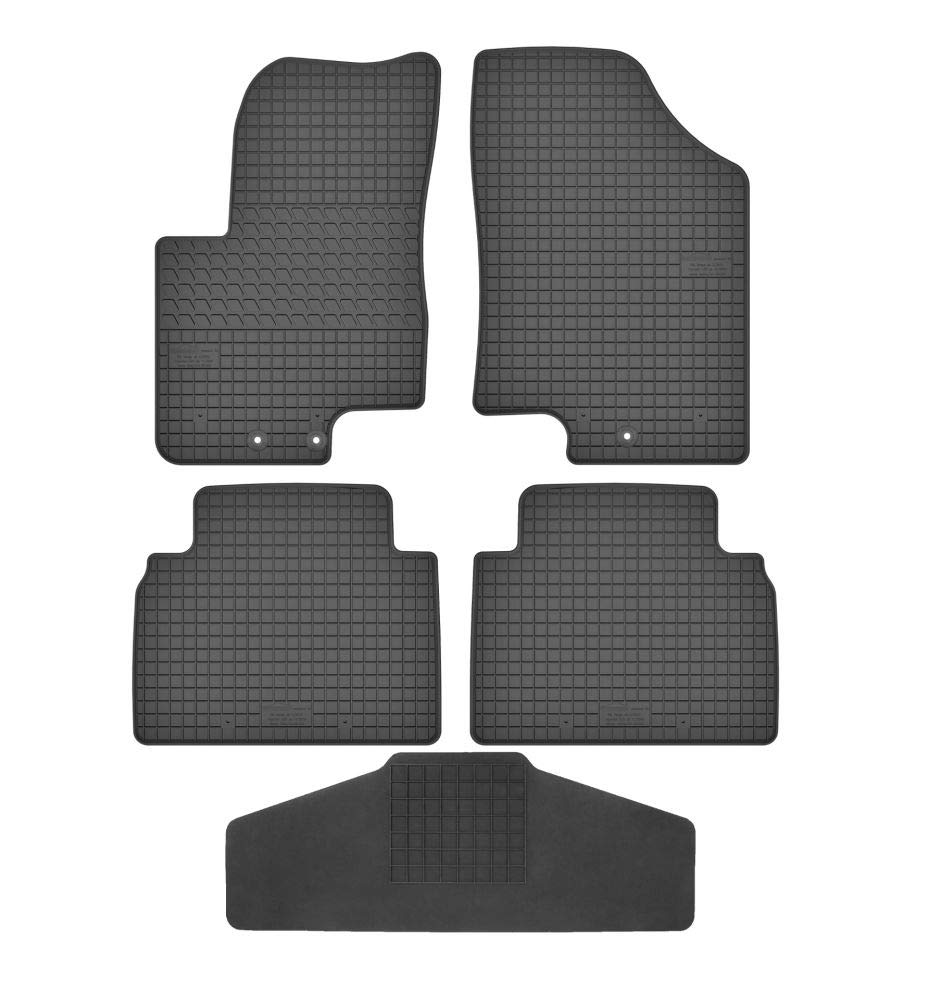 Fussmatten Vorne, Hinten + Tunnel Matte 5er Set für Kia Venga 2010-2019 Gummi Gumimatten Vorne, Hint