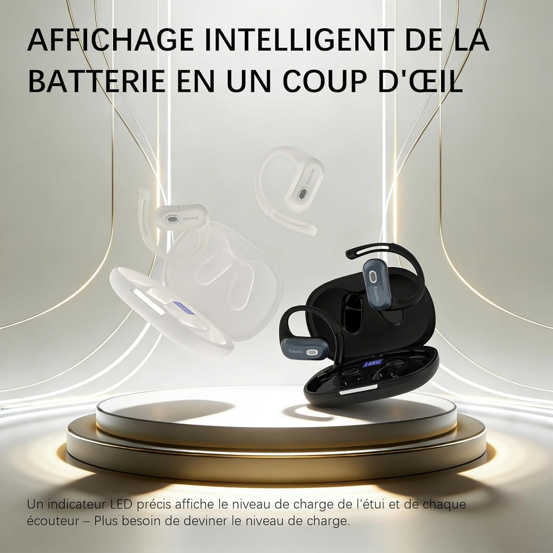 Over-Ear-Kopfhörer mit Ohrbügel, direktionaler Sound, Bluetooth 6.0, Ausdauer, zweilagiges Silikon,