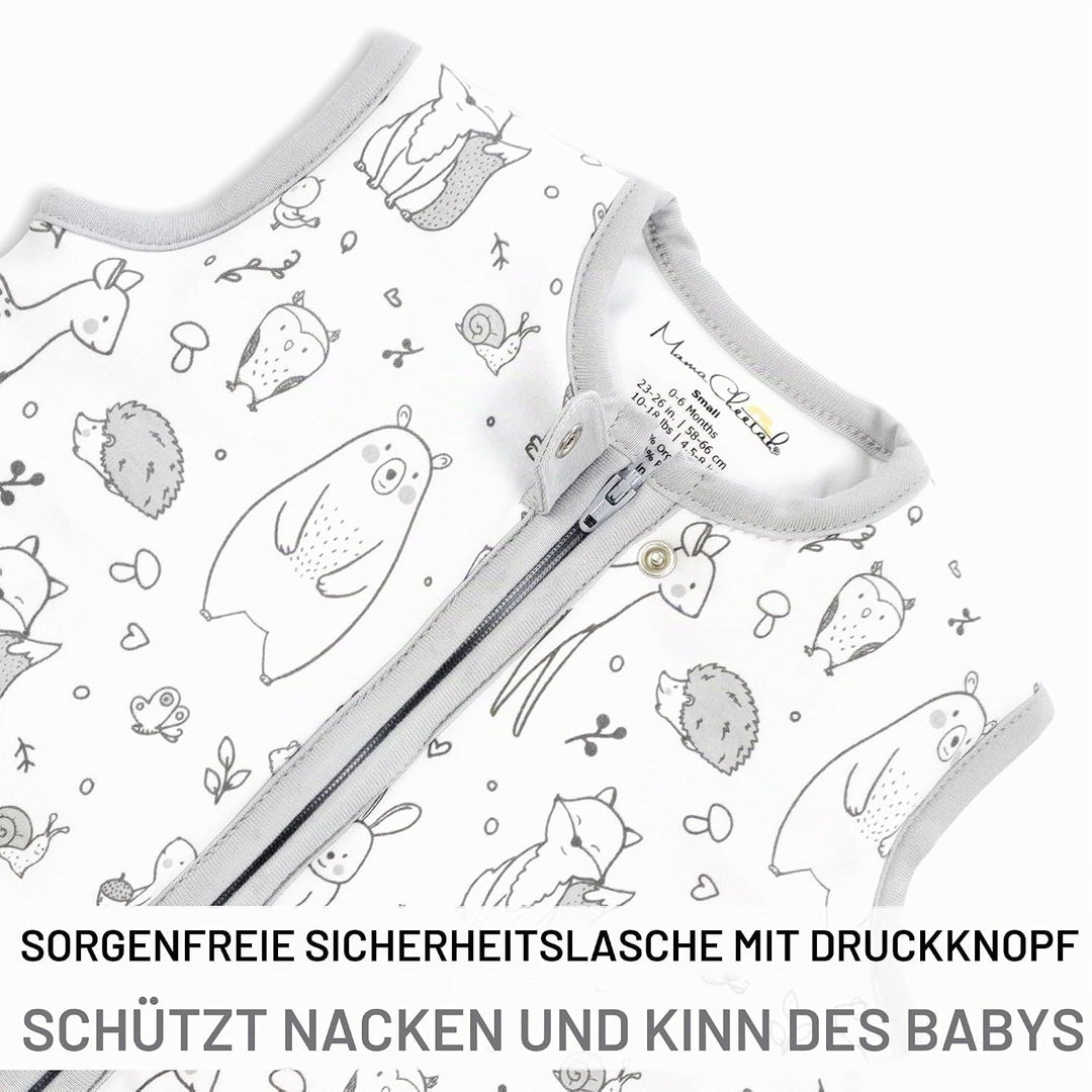 Mama Cheetah Baby Schlafsack, Bio-Baumwolle, Tragbare Babydecke, Schlafsack mit 2-Wege-Reissverschlu