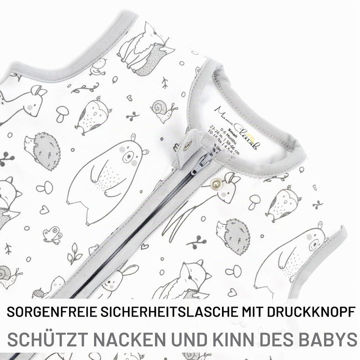 Mama Cheetah Baby Schlafsack, Bio-Baumwolle, Tragbare Babydecke, Schlafsack mit 2-Wege-Reissverschlu