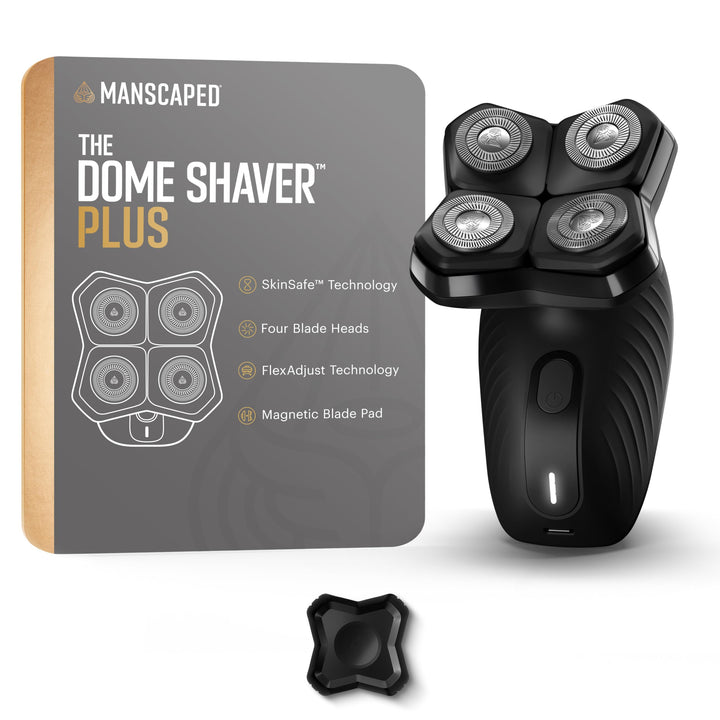 MANSCAPED The Dome Shaver Plus Herren Kopfrasierer – Vier Doppelspur-Rotationsklingen mit SkinSafe &amp;