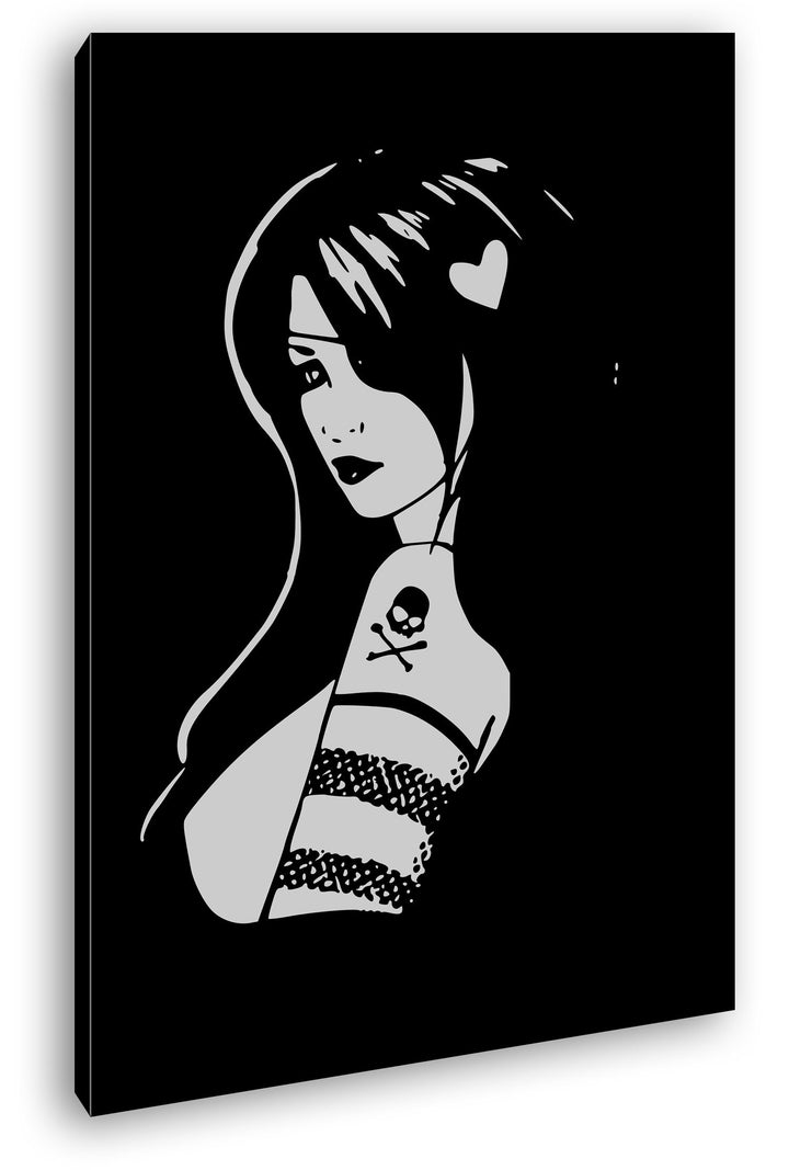 deyoli Dark sexy Gothic Format: 80x60 Effekt: Schwarz/Weiss als Leinwand, Motiv fertig gerahmt auf E