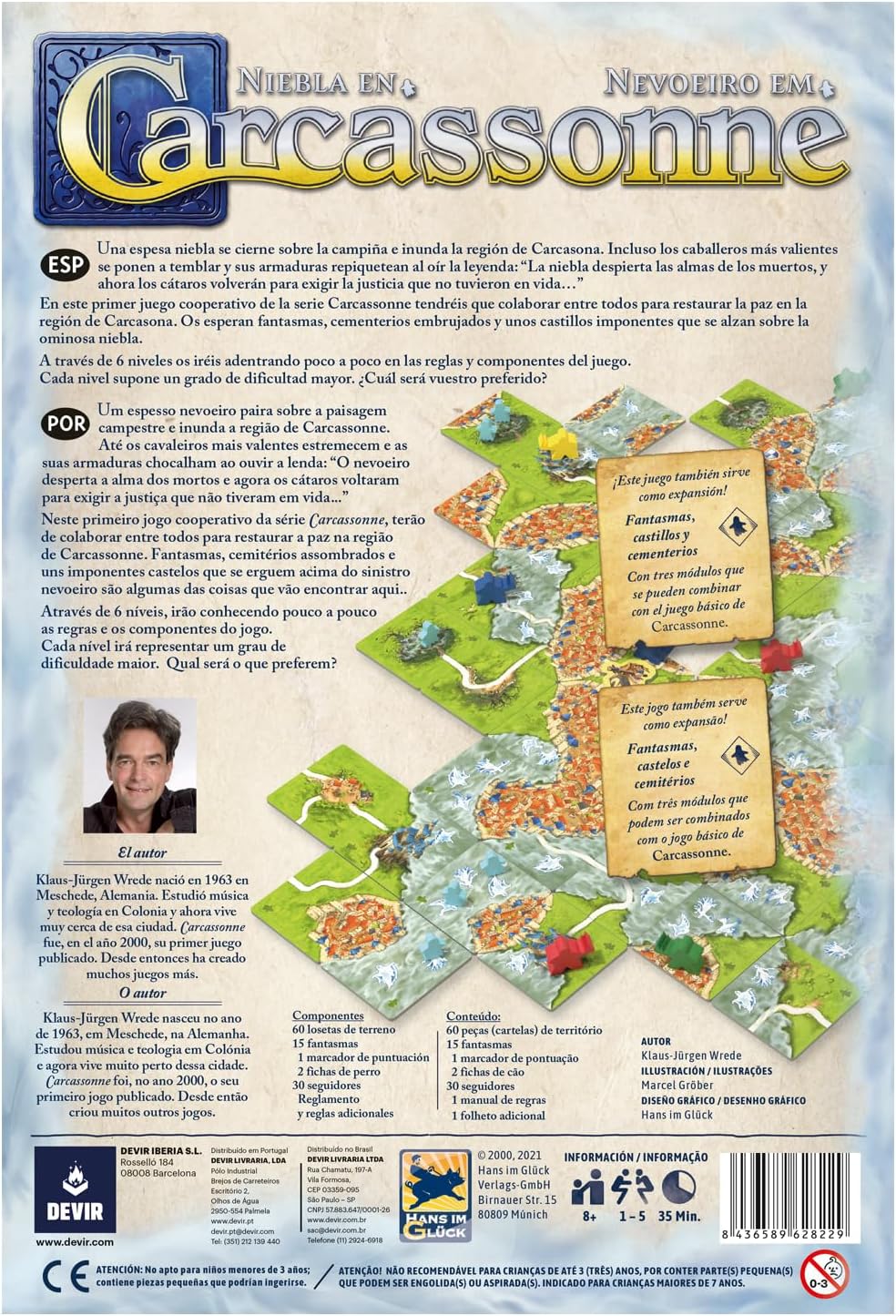 Devir - Carcassone: Nebel Erweiterung in Carcassonne, Brettspiel, Strategie-Brettspiel, Brettspiel 8