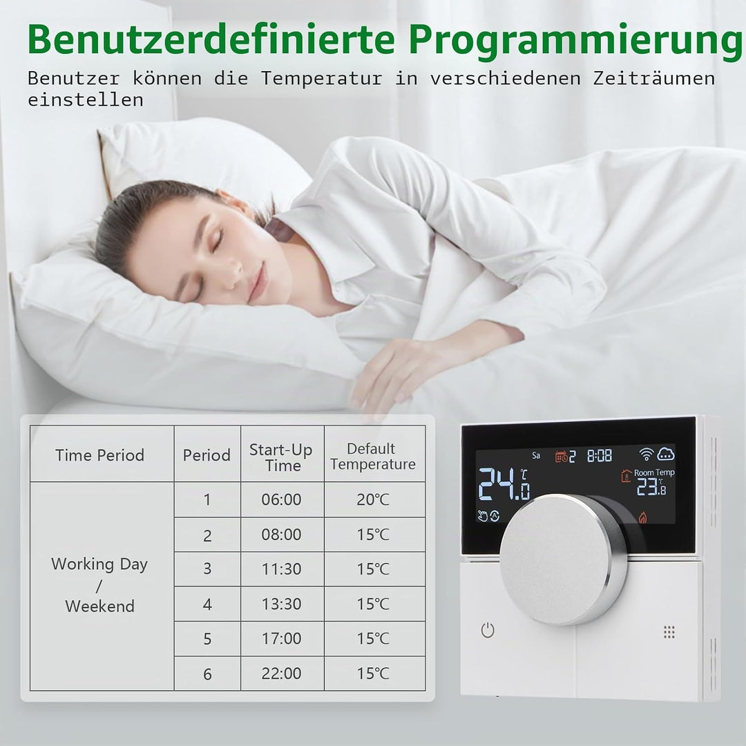 Wengart Smart Raumthermostat WG12 WiFi für Smart-Home-Besitzer zur Unterputz-Montage in 60mm Dosen o