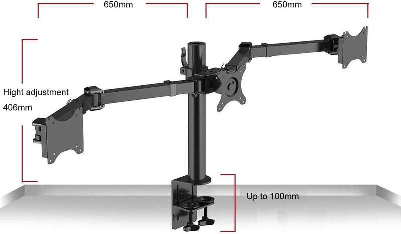 Thingy Club, verstellbarer Computermonitorarm / Halterung / Stütze Triple Monitors, Triple Monitors