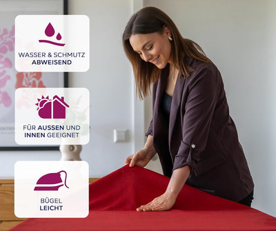 BEAUTEX fleckenabweisende und bügelfreie Tischdecke - Tischtuch mit Lotuseffekt - Tischwäsche in Lei