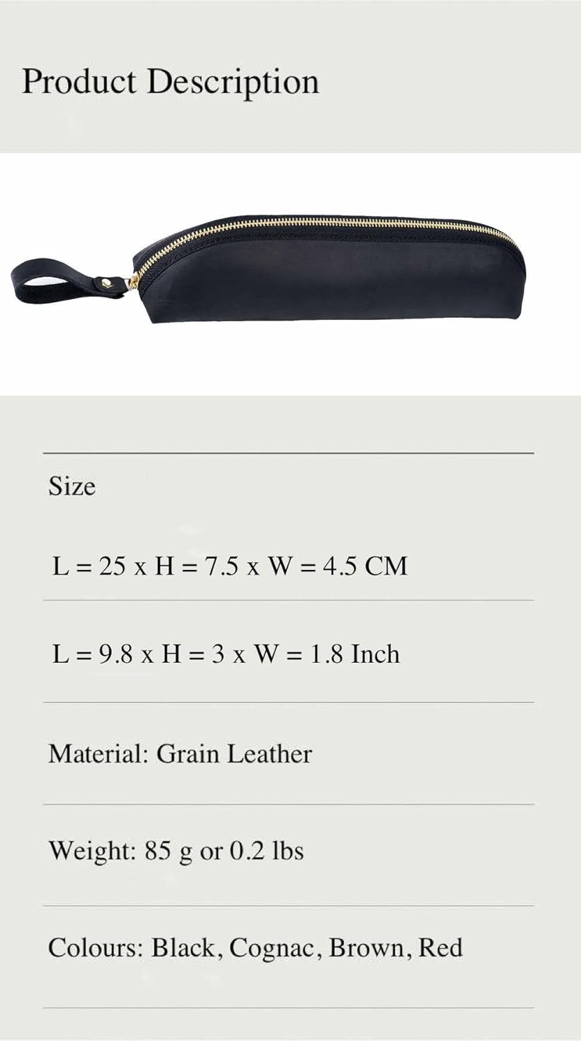 Su.B Federmäppchen - Federtasche - Etui aus Leder - Hergestellt aus Hochwertigem Leder - Passend für